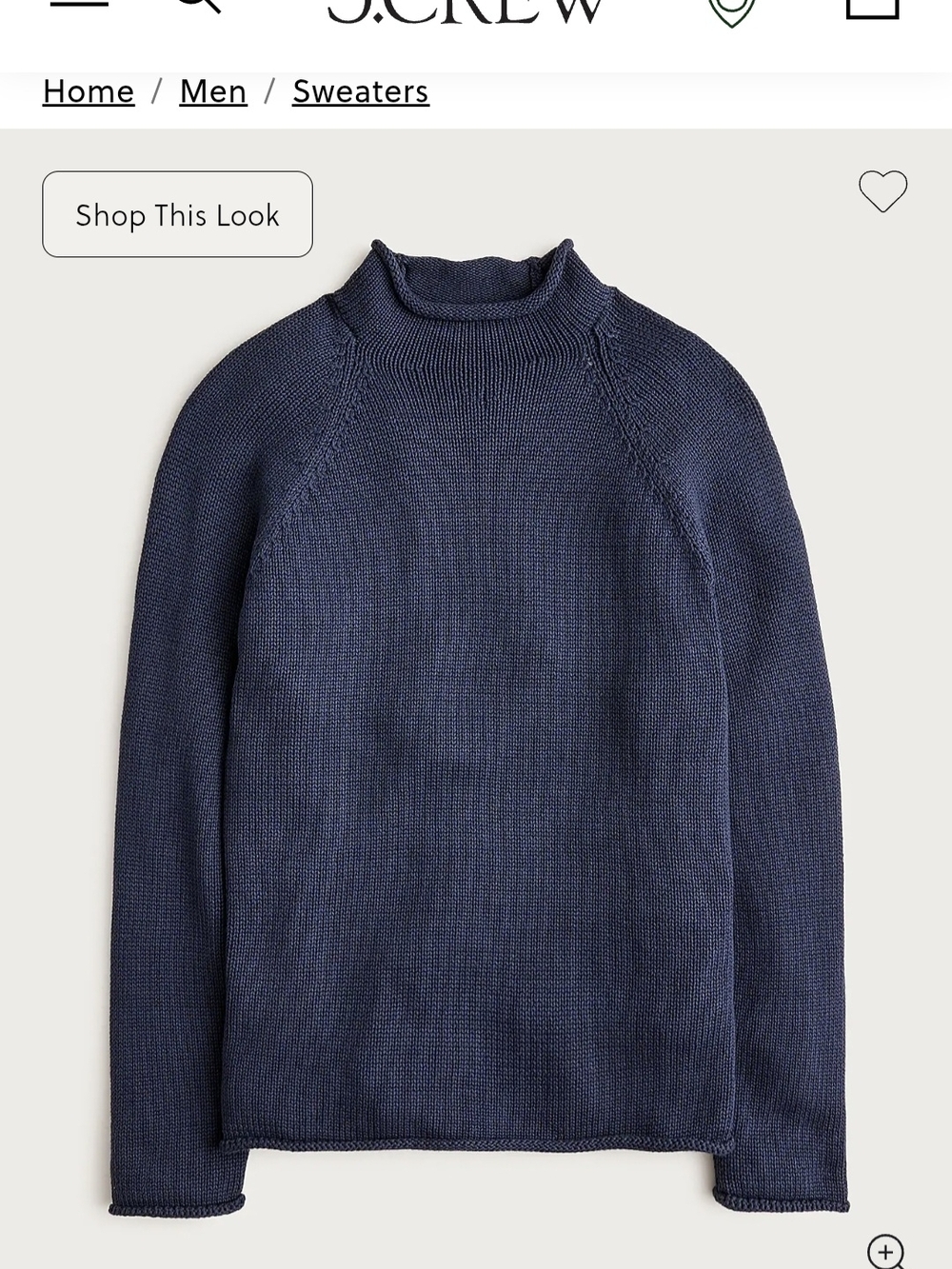 J. Crew M Men’s Navy Rollneck Sweater